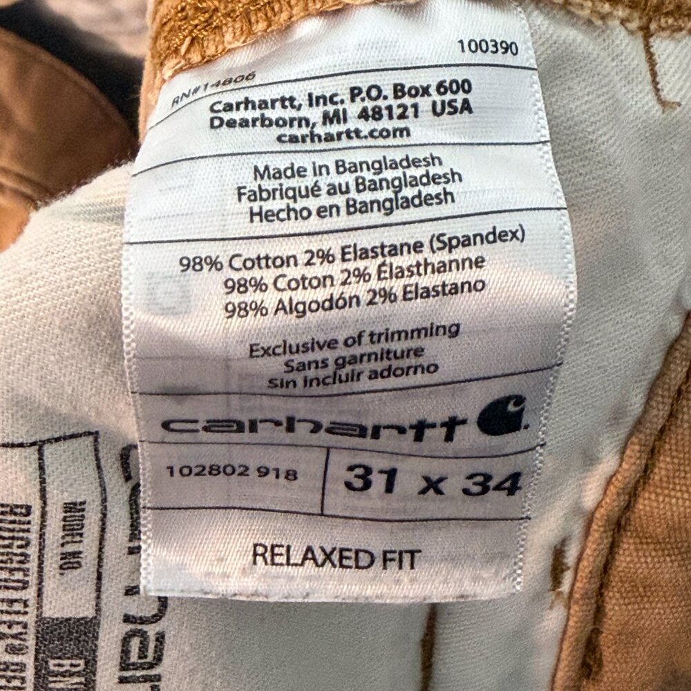Carhartt 31x34 Double Front Rugged Flex Work Pants - Distressed Paint - Picture 8 of 8